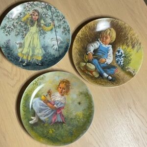 Reco Mother Goose Nursery Rhyme  Collector Plates by John McClelland, set of 3
